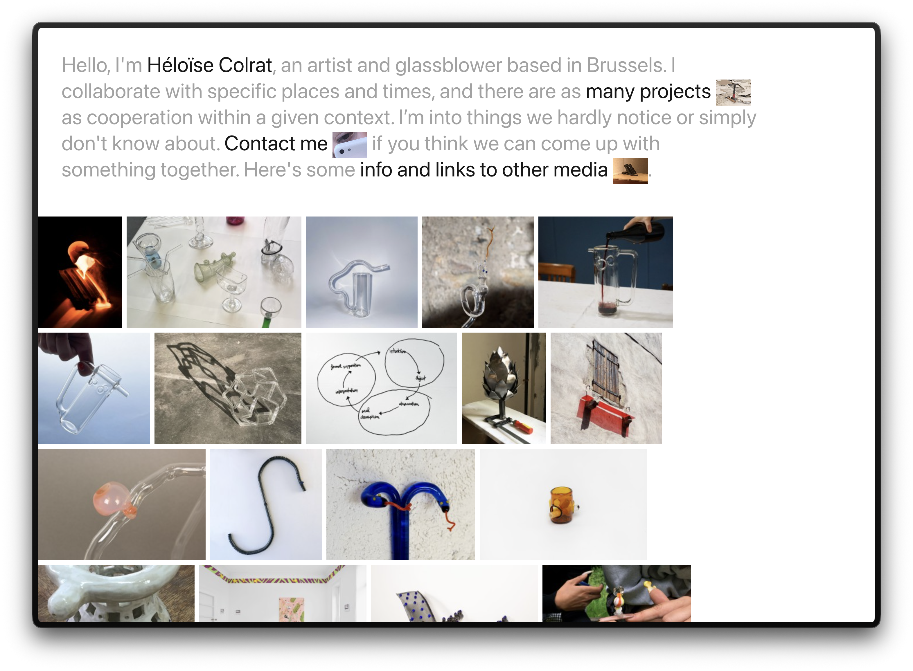 Héloïse Colrat website projects page