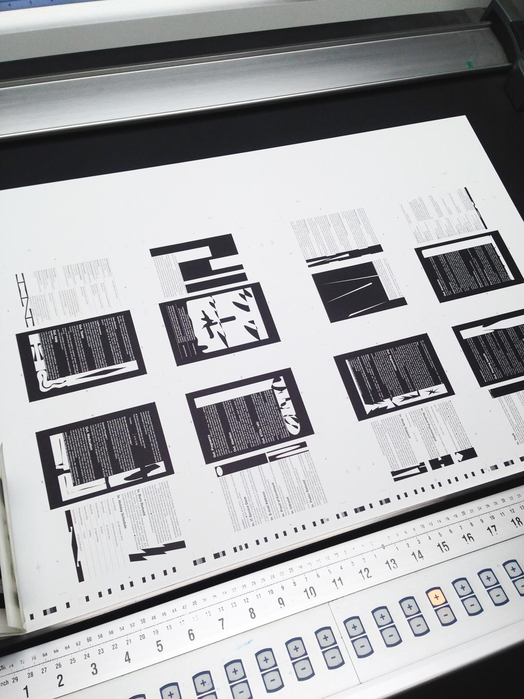 Close-up of the booklet at the printing house