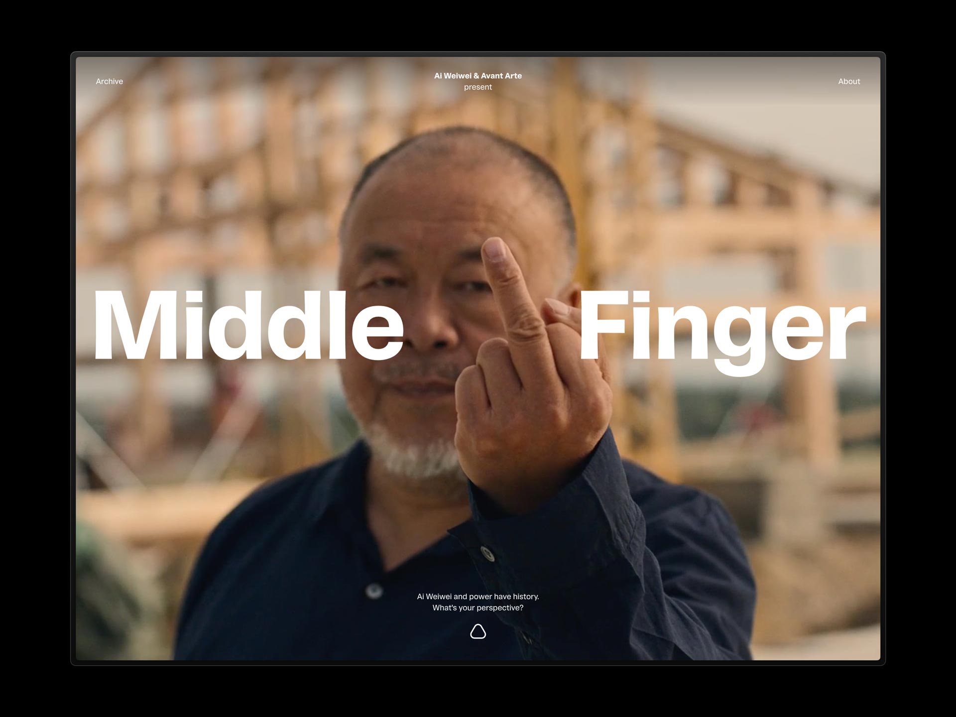 Desktop screenshot of Middlefinger website