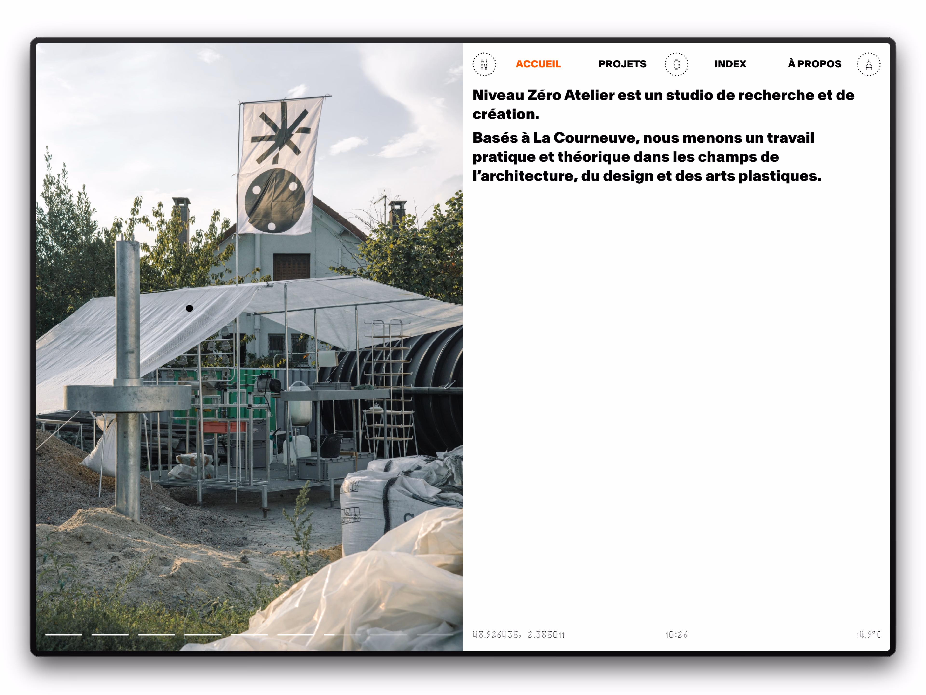 Niveau Zero Atelier website homepage