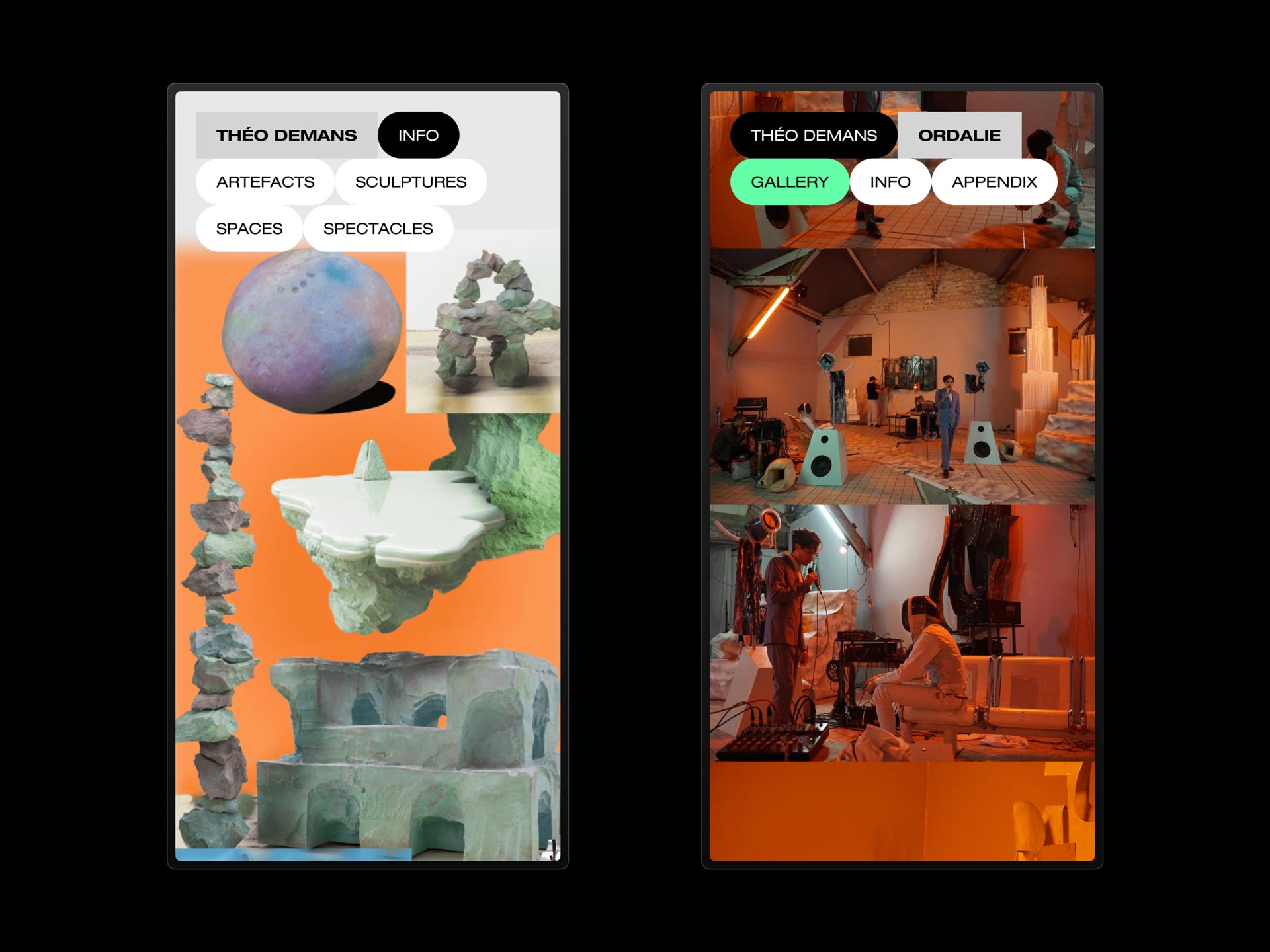 Two mobile screenshots of TTS DMS' website